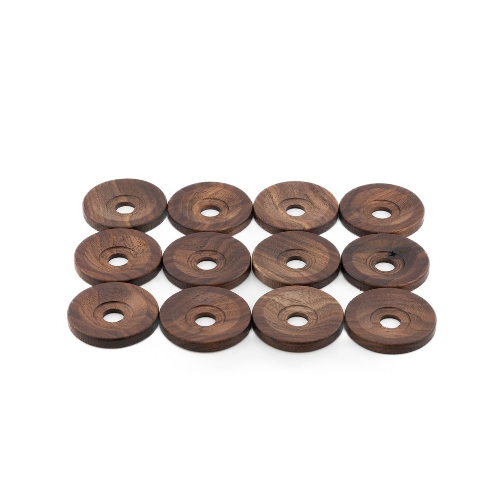 Set of solid walnut side fairing washers
